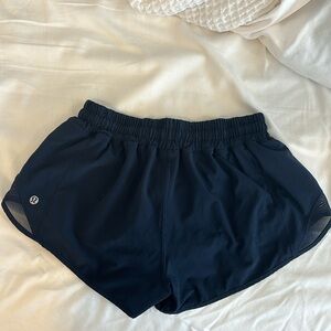 Navy Lululemon Hotty Hot Shorts 2.5”
